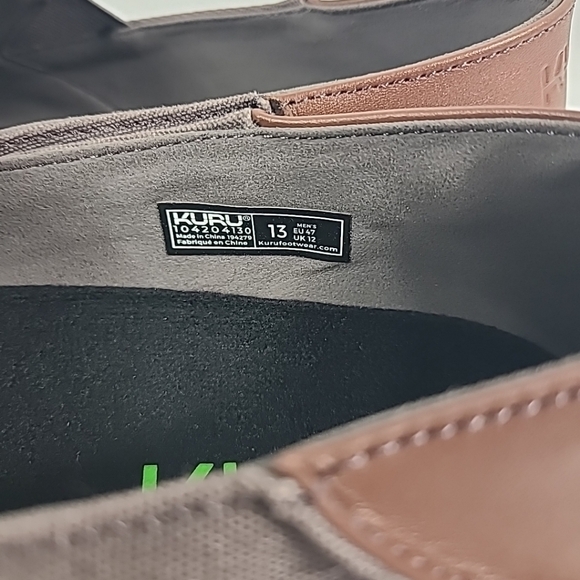 NEW KURU Pace Men's Slip On Deck Sneaker Dark Ash/White/Rich Walnut Sz 13 - Picture 4 of 9